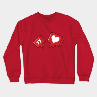 Comment, Love, and Quote Social Media Element Crewneck Sweatshirt